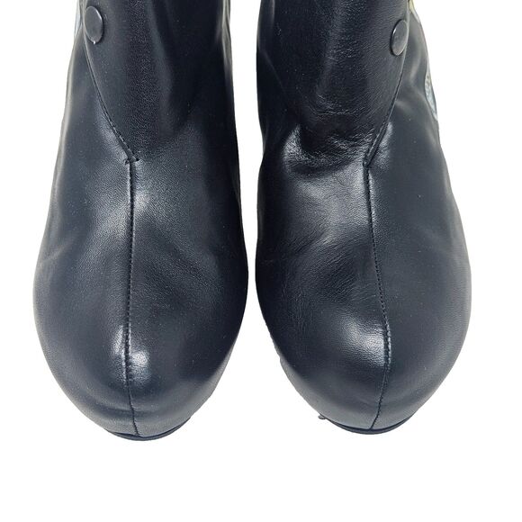 CHANII B Ankle Boot Carpe Diem Black Tattoo 41 Leather Limited Edition Glam Rock - Picture 10 of 16